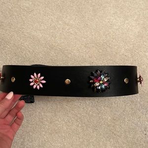 Zara waist belt with sequin flowers